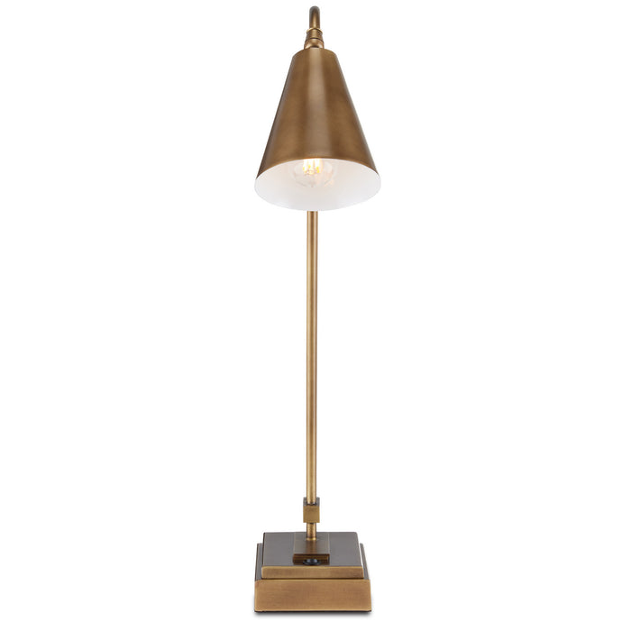 Currey and Company 6000-0782 One Light Desk Lamp, Antique Brass