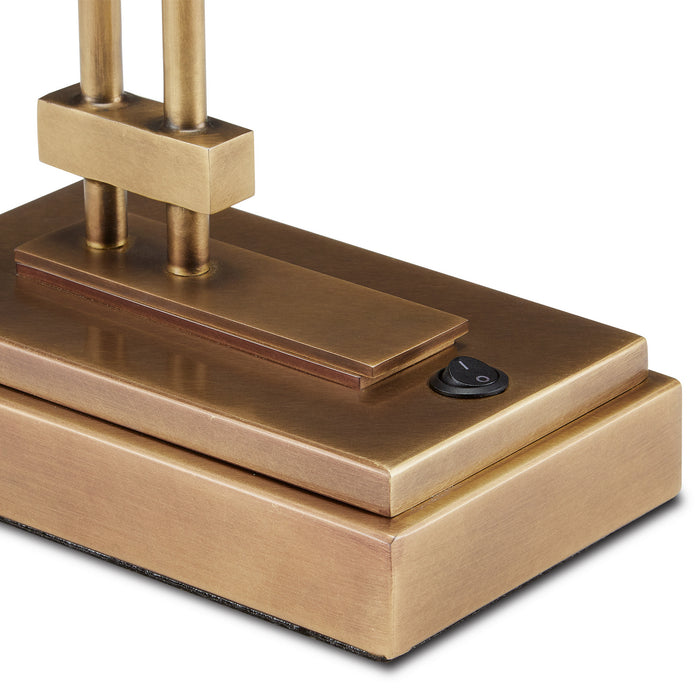 Currey and Company 6000-0782 One Light Desk Lamp, Antique Brass