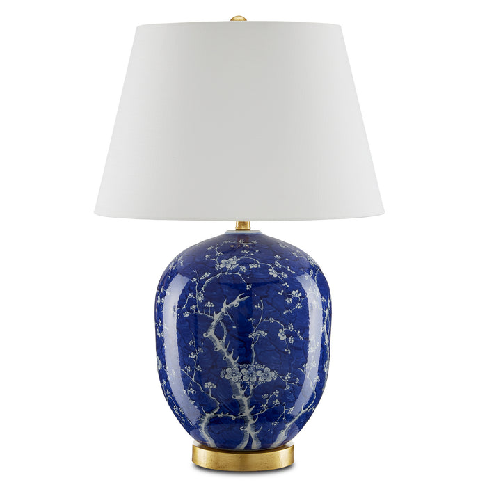 Currey and Company 6000-0793 One Light Table Lamp, Blue/White/Gold Leaf