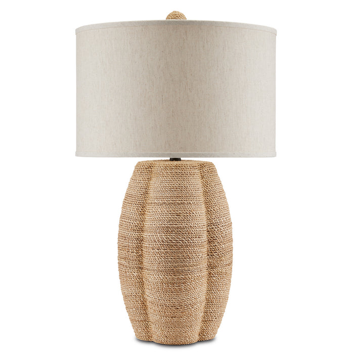 Currey and Company 6000-0797 One Light Table Lamp, Natural/Satin Black