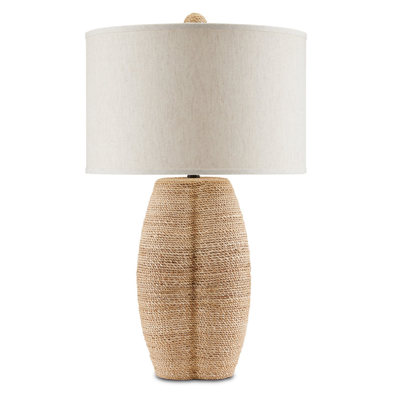 Currey and Company 6000-0797 One Light Table Lamp, Natural/Satin Black