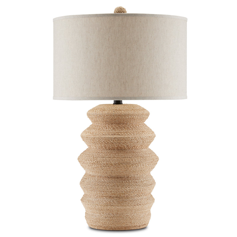 Currey and Company 6000-0798 One Light Table Lamp, Natural/Satin Black