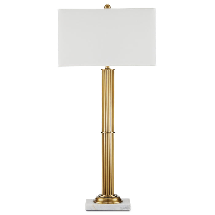 Currey and Company 6000-0808 One Light Table Lamp, Antique Brass/Natural