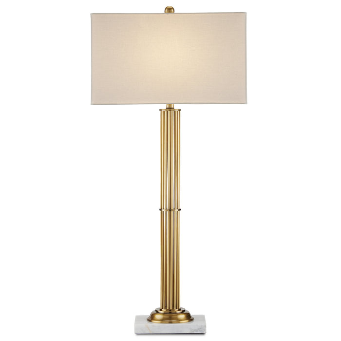 Currey and Company 6000-0808 One Light Table Lamp, Antique Brass/Natural