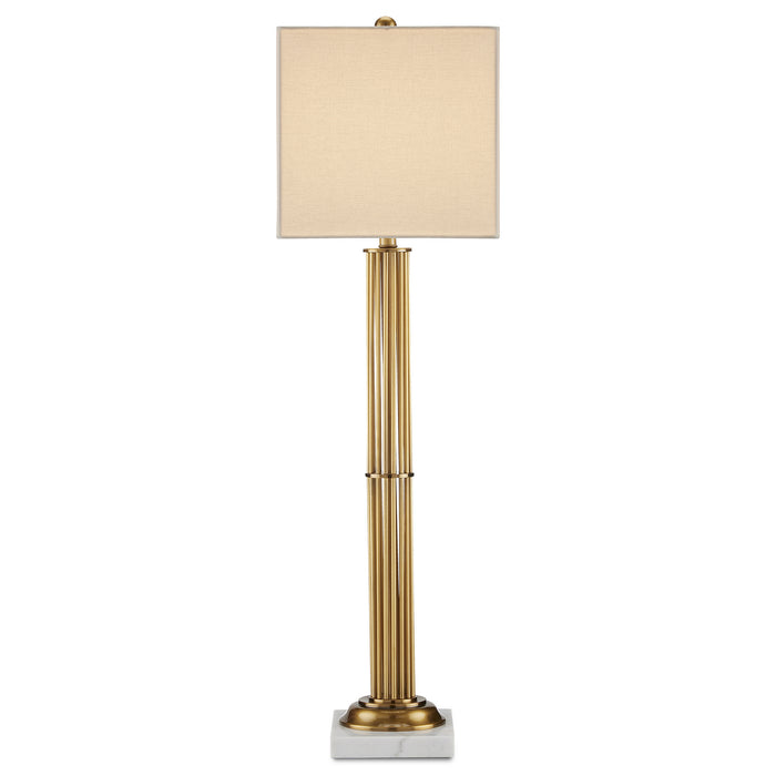 Currey and Company 6000-0808 One Light Table Lamp, Antique Brass/Natural