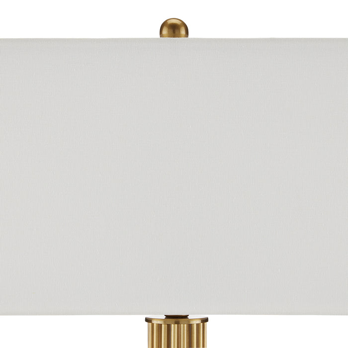 Currey and Company 6000-0808 One Light Table Lamp, Antique Brass/Natural