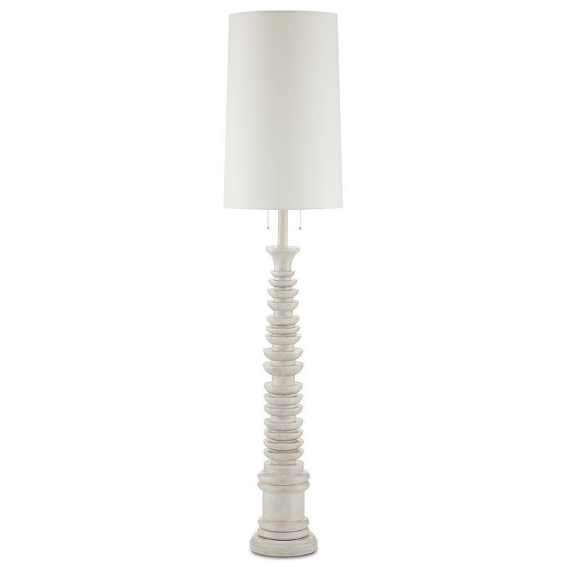 Currey and Company 8000-0112 Two Light Floor Lamp, Whitewash