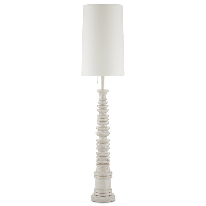 Currey and Company 8000-0112 Two Light Floor Lamp, Whitewash