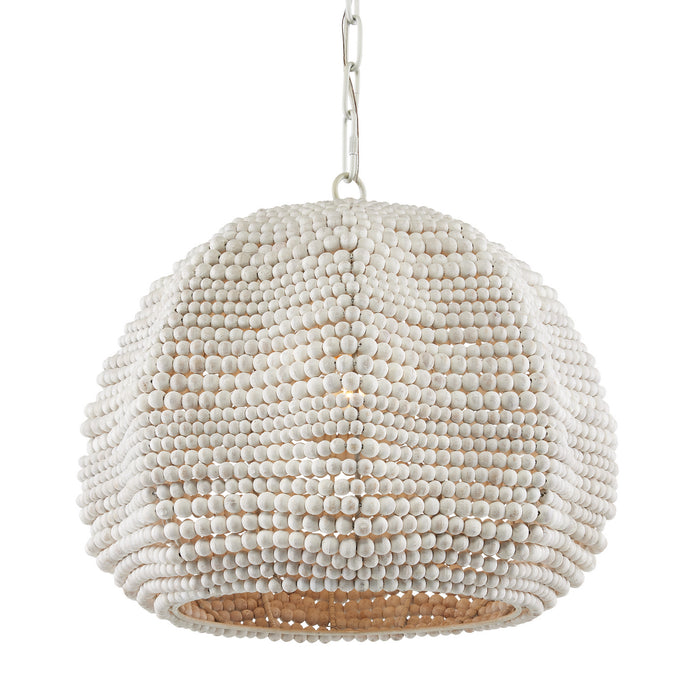 Currey and Company 9000-0864 One Light Pendant, White/Whitewash