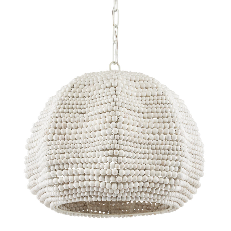 Currey and Company 9000-0864 One Light Pendant, White/Whitewash