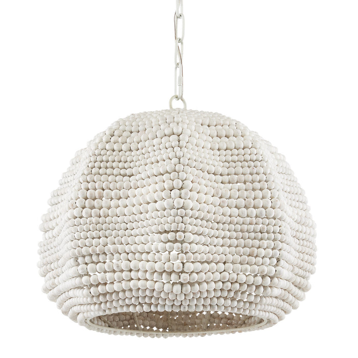 Currey and Company 9000-0864 One Light Pendant, White/Whitewash