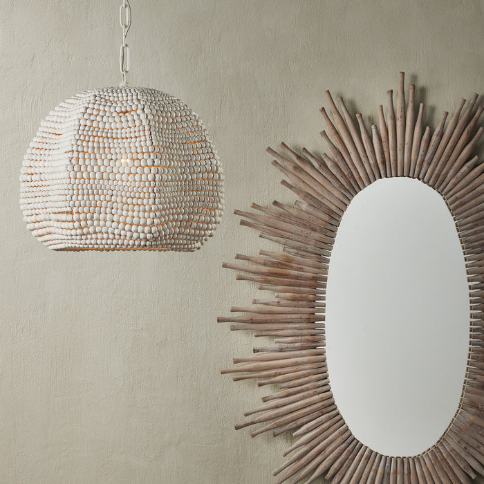 Currey and Company 9000-0864 One Light Pendant, White/Whitewash