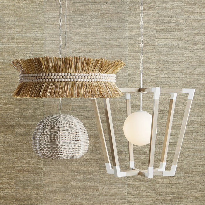 Currey and Company 9000-0864 One Light Pendant, White/Whitewash
