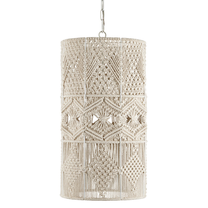 Currey and Company 9000-0916 One Light Pendant, Natural/Whitewash