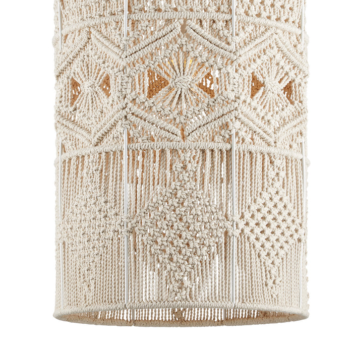 Currey and Company 9000-0916 One Light Pendant, Natural/Whitewash