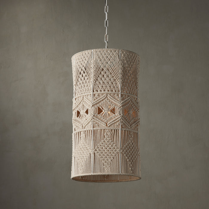 Currey and Company 9000-0916 One Light Pendant, Natural/Whitewash