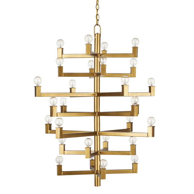 Currey and Company 9000-0920 28 Light Chandelier, Brass