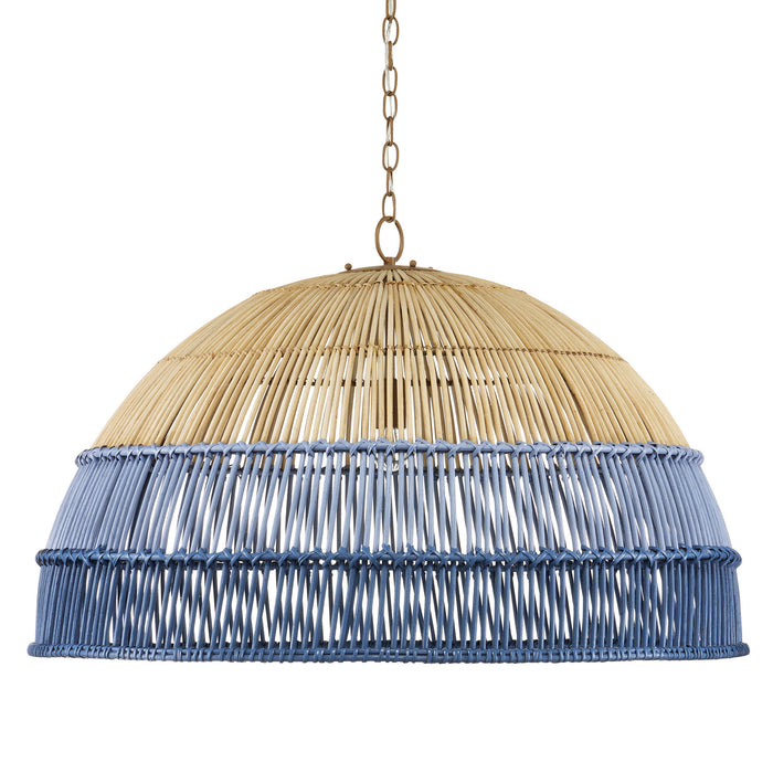 Currey and Company 9000-0924 One Light Pendant, Khaki/Cornflower Blue/Bluebonnet
