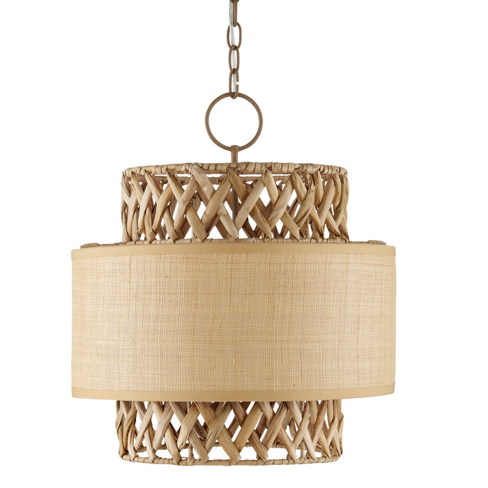 Currey and Company 9000-0926 Four Light Pendant, Khaki/Natural
