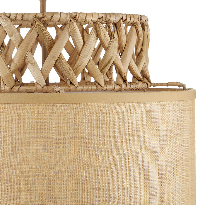 Currey and Company 9000-0926 Four Light Pendant, Khaki/Natural