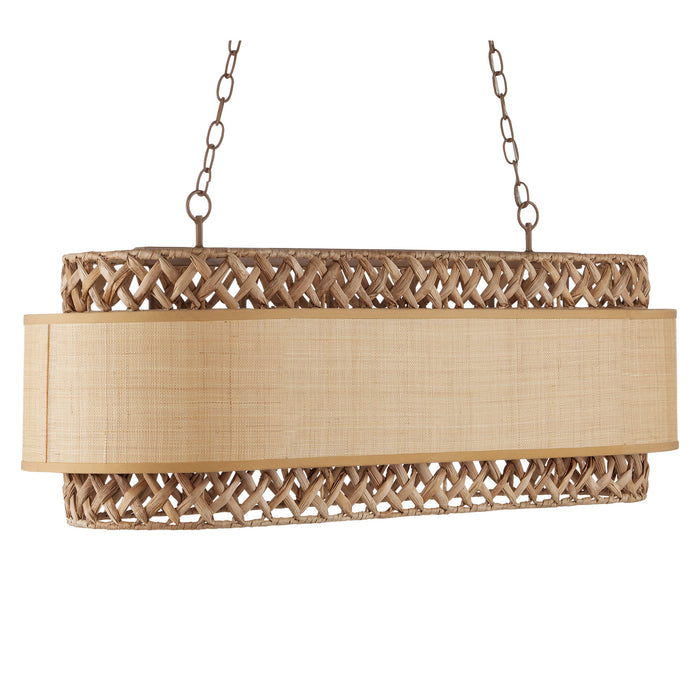 Currey and Company 9000-0927 Six Light Chandelier, Khaki/Natural