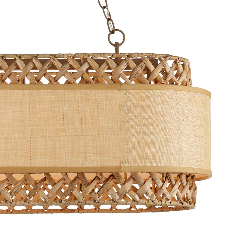Currey and Company 9000-0927 Six Light Chandelier, Khaki/Natural