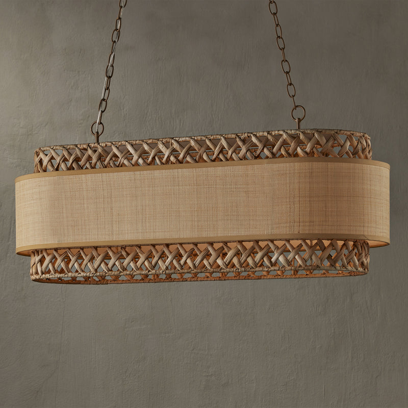 Currey and Company 9000-0927 Six Light Chandelier, Khaki/Natural