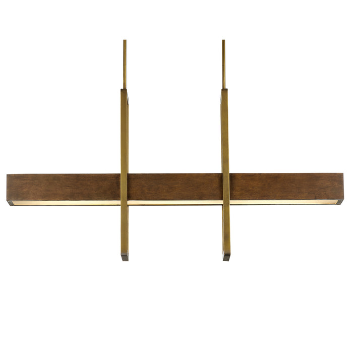 Currey and Company 9000-0929 LED Linear Chandelier, Chestnut/Brass