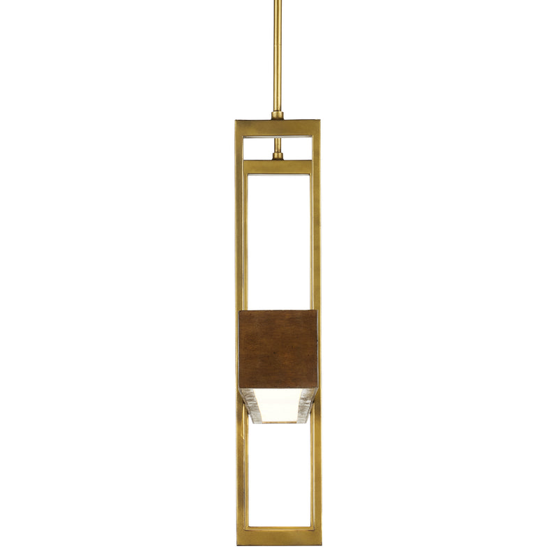 Currey and Company 9000-0929 LED Linear Chandelier, Chestnut/Brass