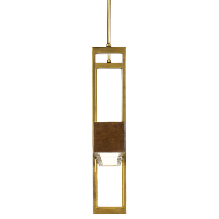 Currey and Company 9000-0929 LED Linear Chandelier, Chestnut/Brass
