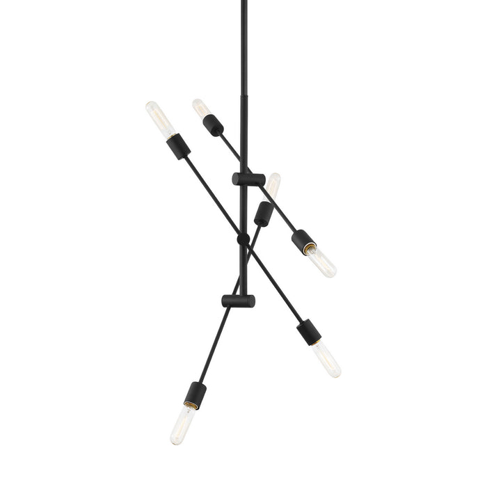 Visual Comfort Studio 3100506-112 Six Light Chandelier, Midnight Black