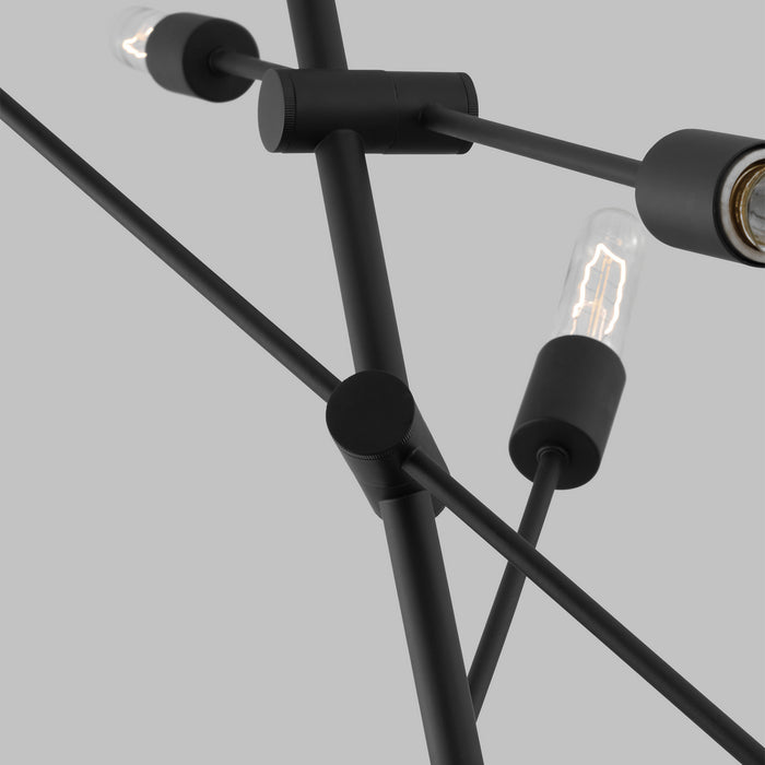 Visual Comfort Studio 3100506-112 Six Light Chandelier, Midnight Black