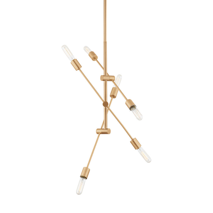 Visual Comfort Studio 3100506-848 Six Light Chandelier, Satin Brass