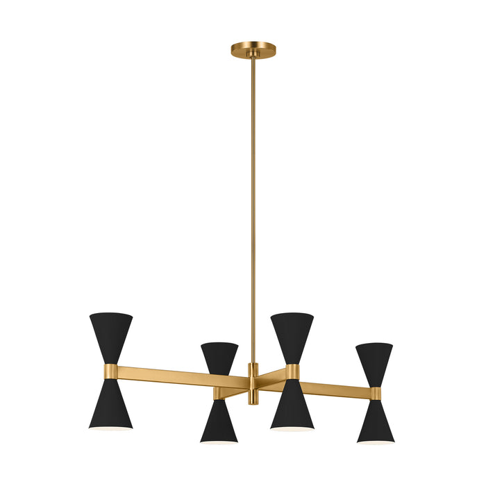 Visual Comfort Studio AEC1068MBK Eight Light Chandelier, Midnight Black