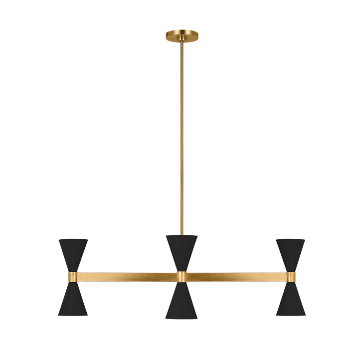 Visual Comfort Studio AEC1068MBK Eight Light Chandelier, Midnight Black