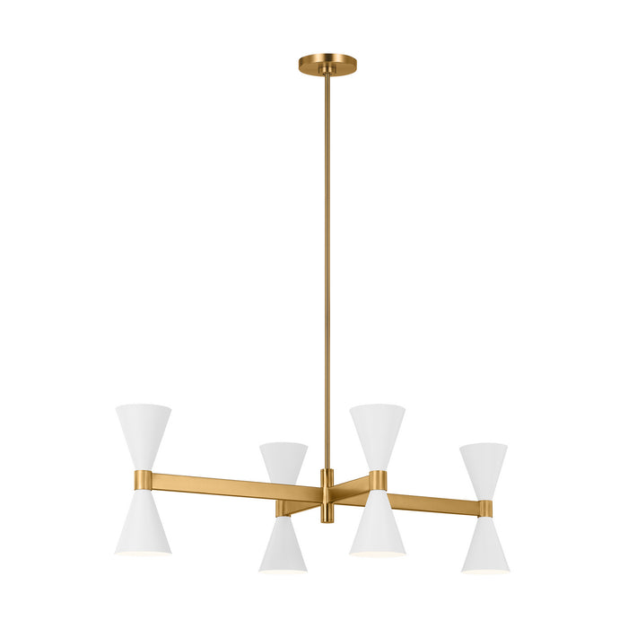 Visual Comfort Studio AEC1068MWT Eight Light Chandelier, Matte White
