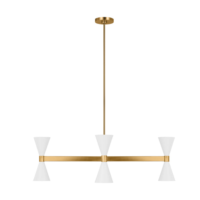 Visual Comfort Studio AEC1068MWT Eight Light Chandelier, Matte White