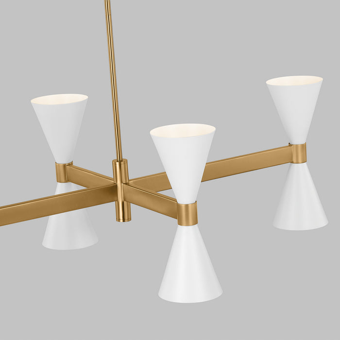 Visual Comfort Studio AEC1068MWT Eight Light Chandelier, Matte White