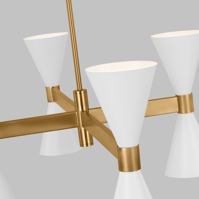 Visual Comfort Studio AEC1068MWT Eight Light Chandelier, Matte White