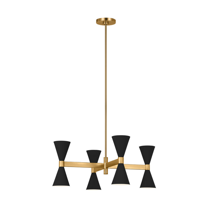 Visual Comfort Studio AEC1078MBK Eight Light Chandelier, Midnight Black