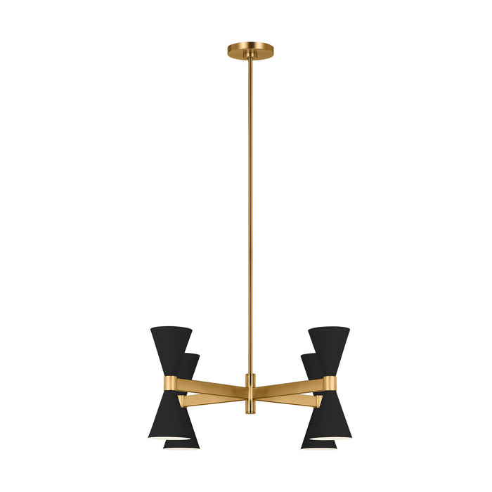 Visual Comfort Studio AEC1078MBK Eight Light Chandelier, Midnight Black