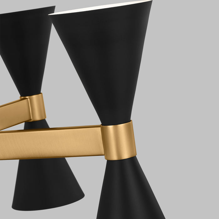 Visual Comfort Studio AEC1078MBK Eight Light Chandelier, Midnight Black