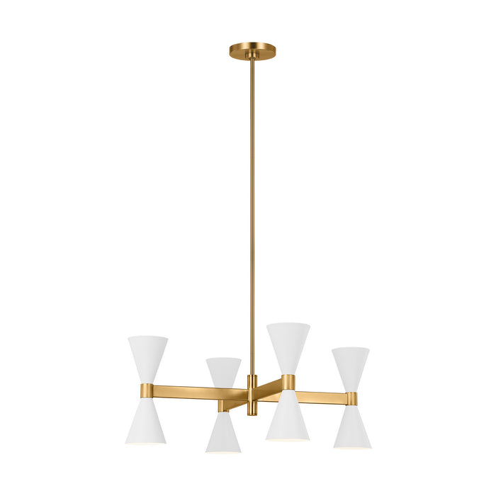 Visual Comfort Studio AEC1078MWT Eight Light Chandelier, Matte White