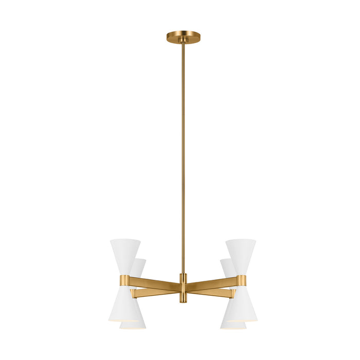 Visual Comfort Studio AEC1078MWT Eight Light Chandelier, Matte White