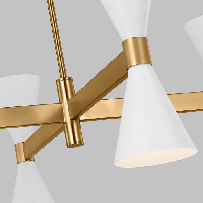 Visual Comfort Studio AEC1078MWT Eight Light Chandelier, Matte White