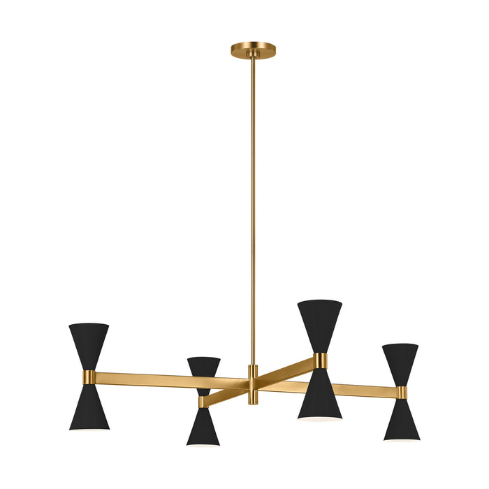 Visual Comfort Studio AEC1088MBK Eight Light Chandelier, Midnight Black