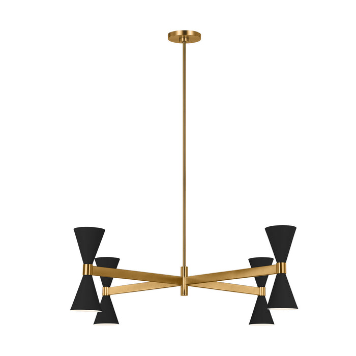 Visual Comfort Studio AEC1088MBK Eight Light Chandelier, Midnight Black