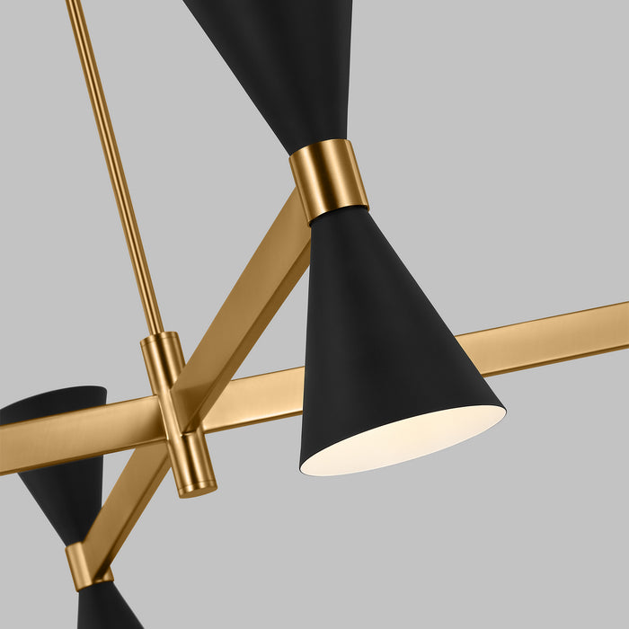 Visual Comfort Studio AEC1088MBK Eight Light Chandelier, Midnight Black