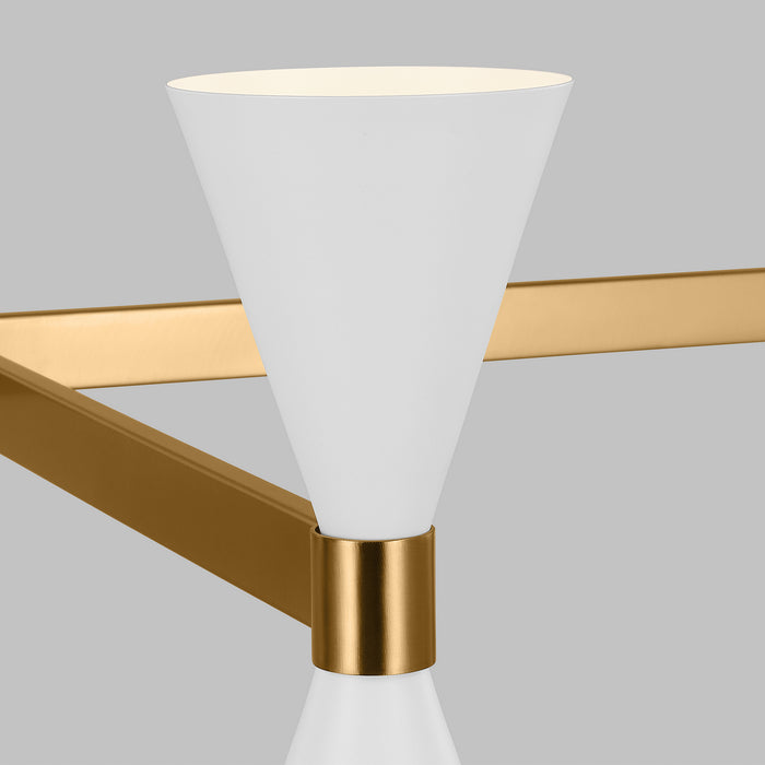 Visual Comfort Studio AEC1088MWT Eight Light Chandelier, Matte White