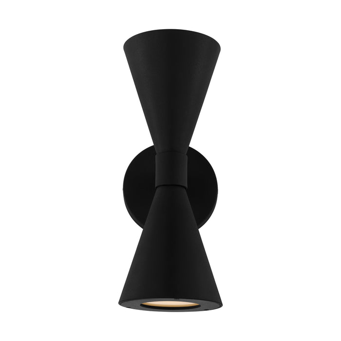Visual Comfort Studio AEO1002TXB Two Light Outdoor Wall Sconce, Textured Black
